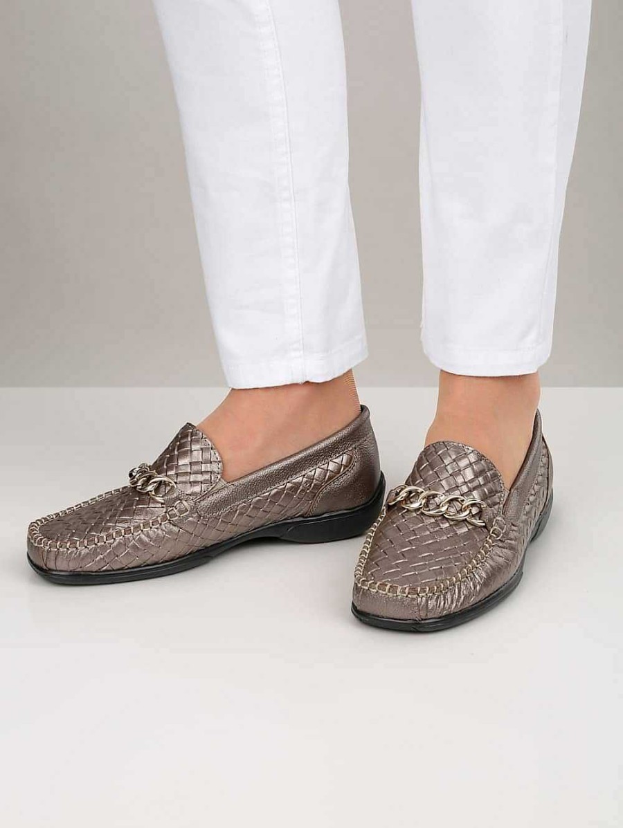 Women'S Shoes Vamos | Moccasin With A Beautiful Jewelry Chain